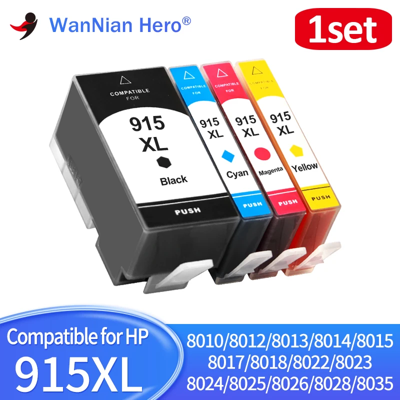 

4pcs Compatible For HP915 915XL 915 XL 919XL Ink Cartridge for HP OfficeJet Pro 8015 8025 8020 8010 8020 8018 8022 8028 Printer