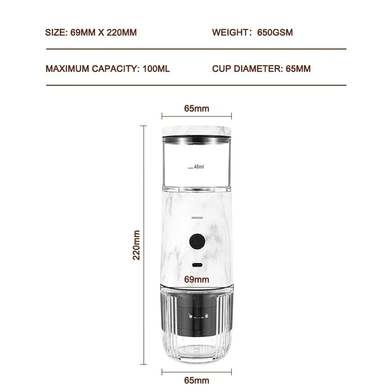 

Wholesale Price New Design Easy-to-carry Automatic Concise Style Coffee Espresso Machine Car USB Drip Coffee Brewer Portable For