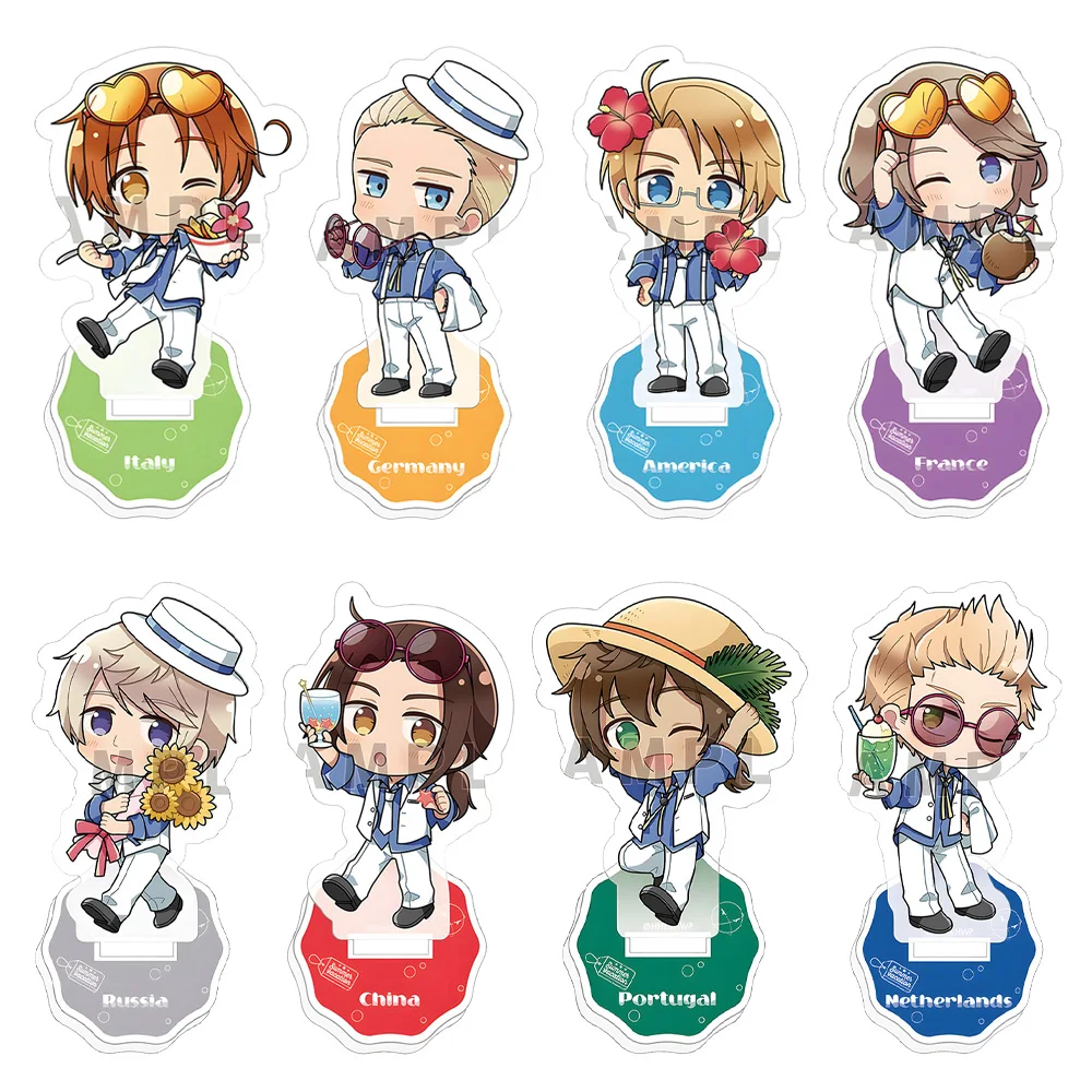 Hetalia World Stars Summer vacation All character Prussia Spain Hungary Belgium Russia America Chibi Acrylic stand keychain