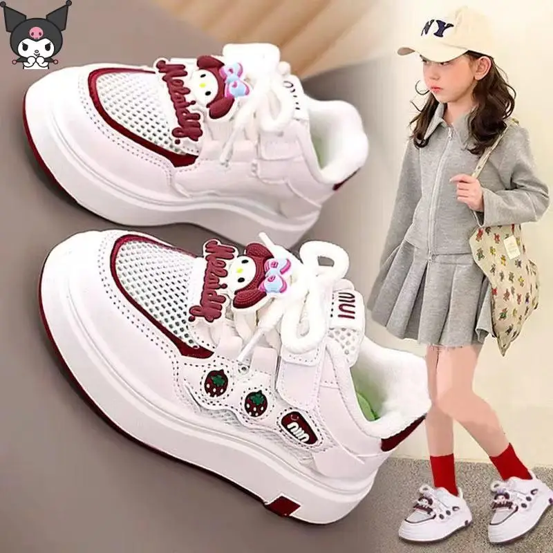 

Sanrio Kuromi, новинка 2025, детская обувь, обувь для скейтбординга с героями мультфильмов, детская повседневная обувь, красивая сетчатая обувь, кроссовки