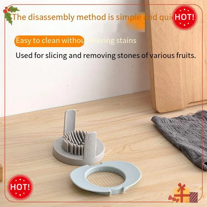 ABLE-계란 슬라이서, 3 In 1 삶은 계란 커터, 스테인레스 스틸 절단 와이어 포함, 계란을 얇게 썰기 웨지