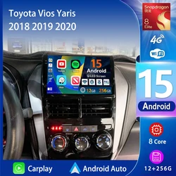 Android 15 Carplay Auto Car Radio Multimedia Player For Toyota Vios Yaris 2018 2019 2020 DSP Autoradio GPS Stereo 2din Head Unit