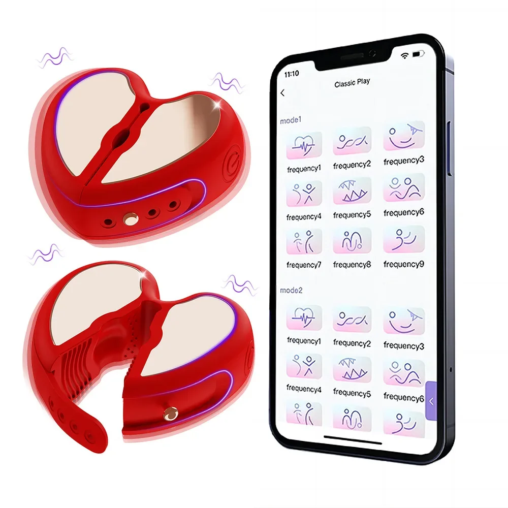 App telecomando stimolatore del seno femminile giocattolo bimodale Clip del seno vibratore coppia flirtare forniture giocattoli del sesso