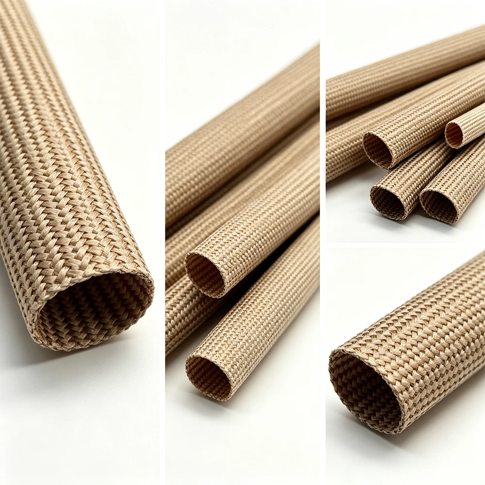 Chemical Resistant 800 Deg.C Fiberglass Sleeving 1~30mm Soft High Temp Insulation Tube Auto Exhaust Industrial Cable Protector