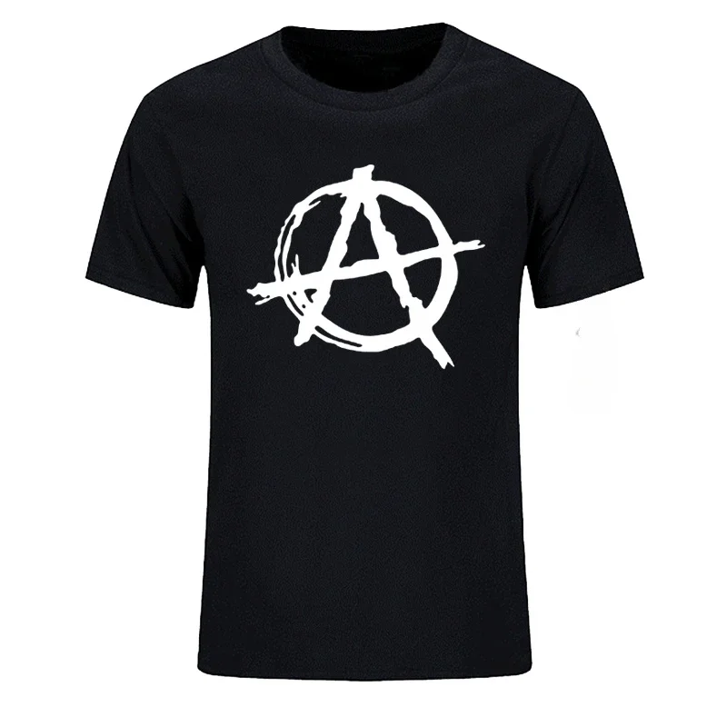 Men  Symbol Punk Rock O Neck T-Shirt Bedlam Evil Anarchist War Rocker TShirt Tees Clothing men clothing harajuku funny