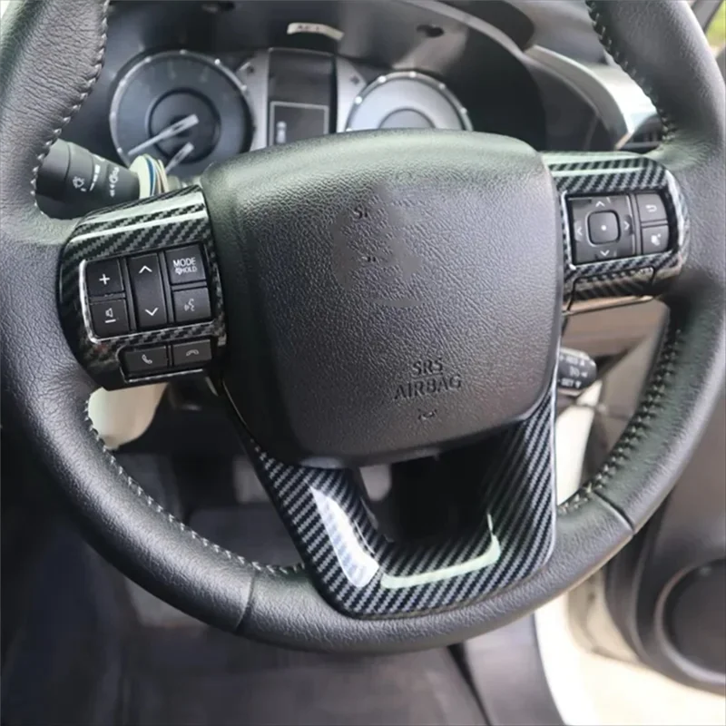 Para Toyota Fortuner Hilux 2024 ABS fibra de carbono protector para volante de coche molduras de Marcos decoración accesorios interiores-N25R