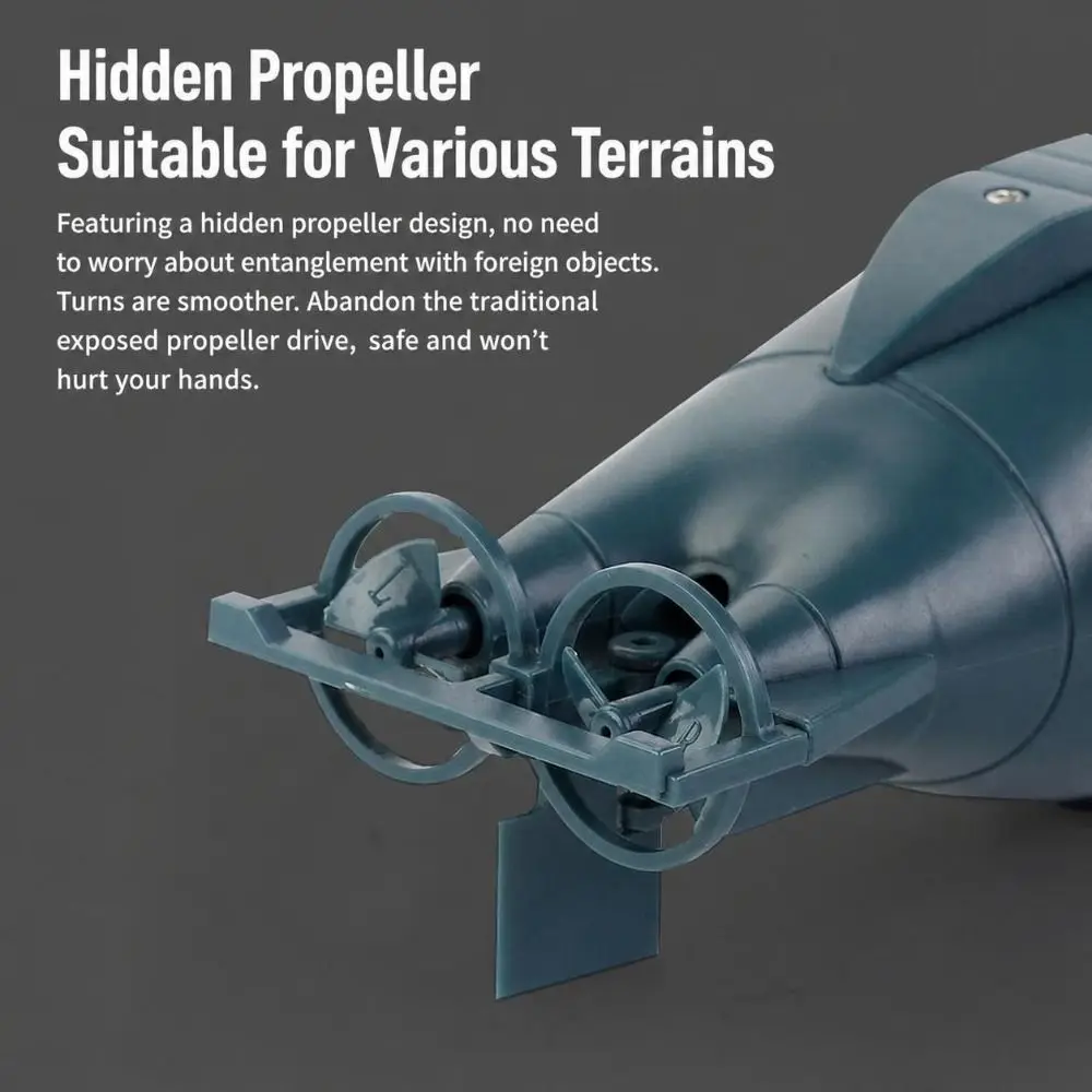 New Plastic RC Submarine Waterproof Underwater Diving Remote Control Submarine USB Chargeable Mini Submarine Water Play