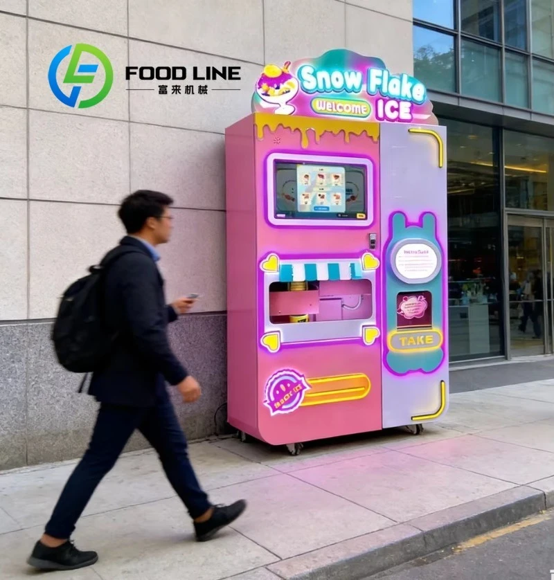 Automatic Bingsu Vending Machine Crafted For Yoga Studios Offering Mindful Shaved Ice Desserts With Meditation Guided Flavor
