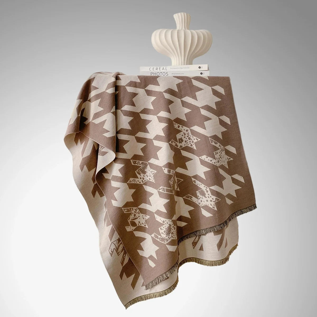 

2025 Latest Design Winter Two-Sided Jacquard Cashmere Scarves High Quality Women Thicken Wrap Shawl Ladies Wool Pashmina Scarf