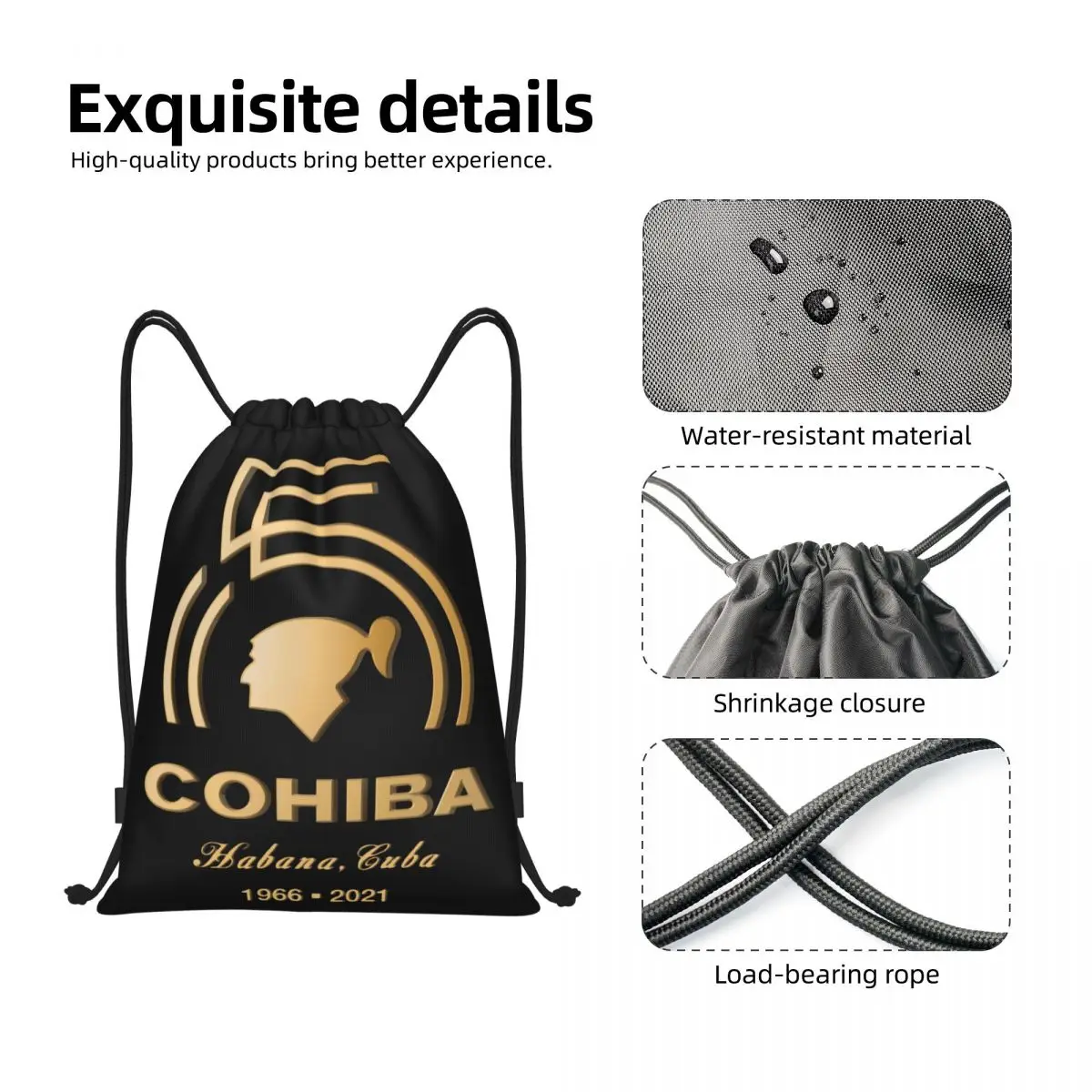 Custom Cuban Cohiba Sigaren Trekkoord Tassen Voor Training Yoga Rugzakken Mannen Vrouwen Sport Gym Sackpack