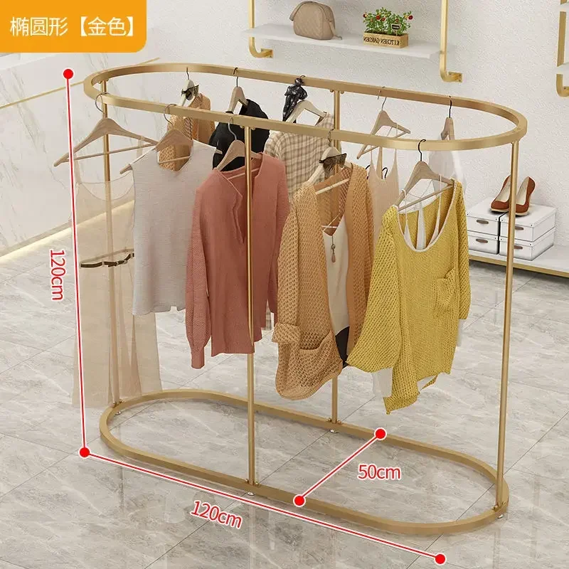 

Clothing Store Circular Display Rack Men's and Women's Clothing Store Shelves Live Broadcast Room Hanging Clothes Rack Iron Art