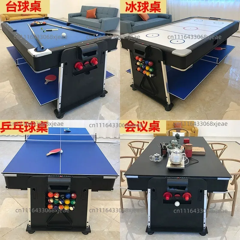 4-in-1 Convertible Game Table - Regulation Size Pool Table with Ping Pong Top & Dining Surface for Home