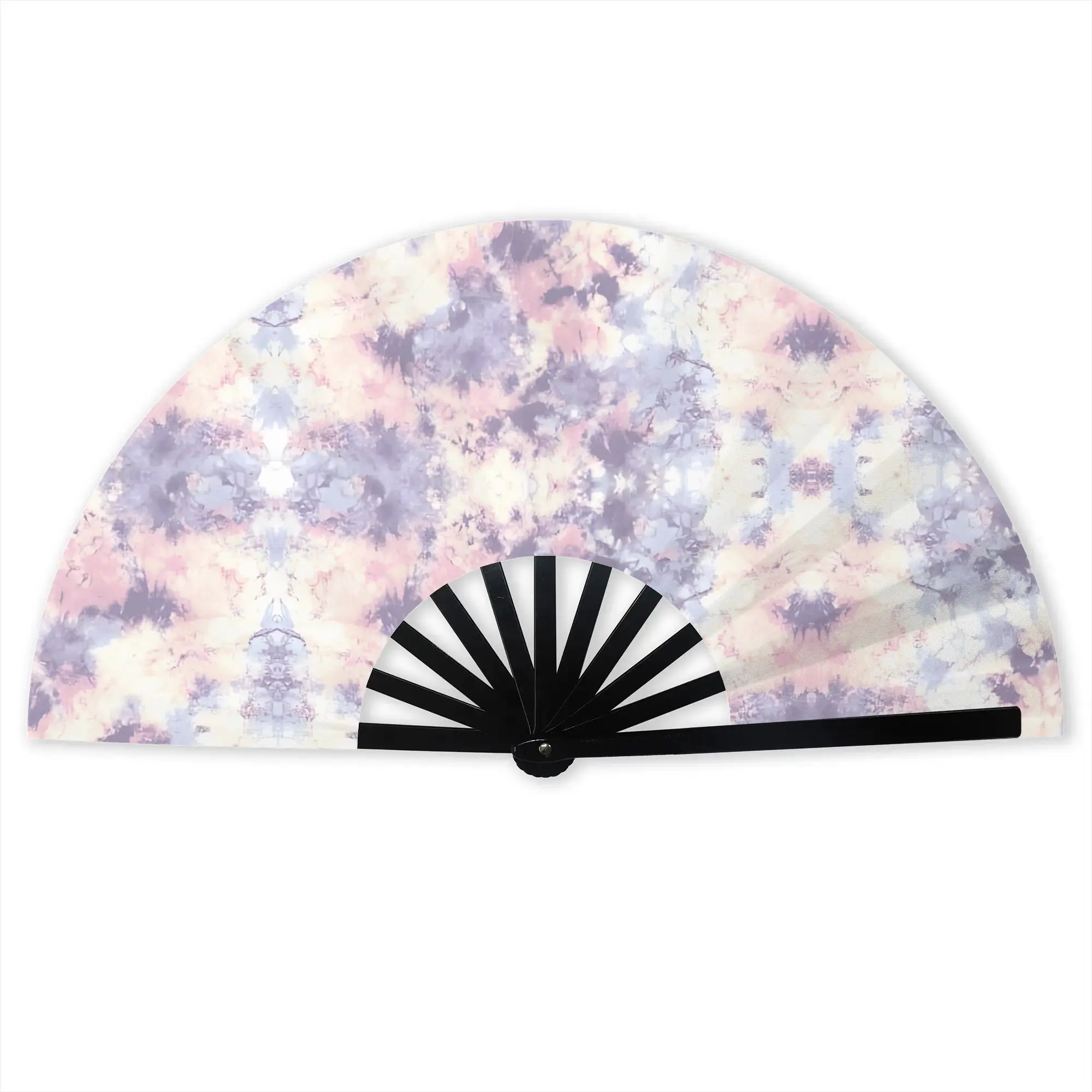 Personalised Tie Dye Promotional Gift Hand Fan Wedding  Durable Folding Fans Novelty Bulk Pack Fan