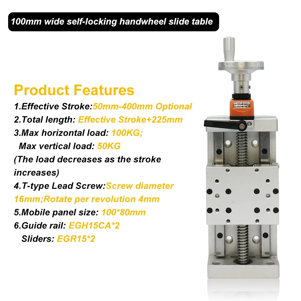 Cnc Z-Axis Manual Digital Counter Slide Table Stainless Steel Linear Rail Stage 100Kg Linear Motion Stage Single Axis Robot Xyz