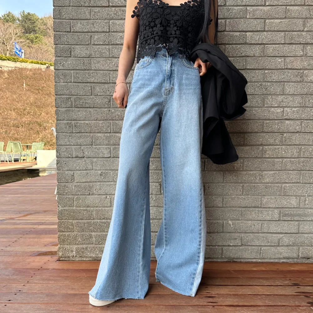 

Широкие джинсы с высокой талией, женские свободные повседневные брюки для похудения, повседневные брюки с зауженным дизайном, модные свободные джинсы