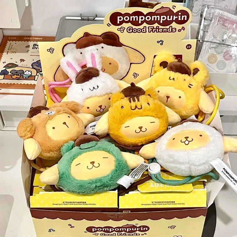 

Pompompurin Good Friends Series Blind Box Cute Anime Doll Surprise Bag Pendant Mystery Box Vinyl Face Doll Keychain Toys Gift