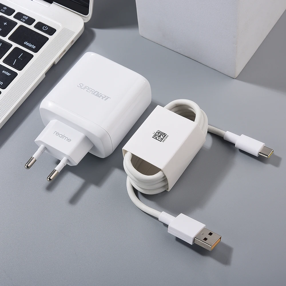 Original Realme 14T C75 65W SuperDart EU Charger Fast Charging Power Adapter 2M 1.5M USB C Cable For RealMe 14X Narzo 80X 70 N63 - náhled 2