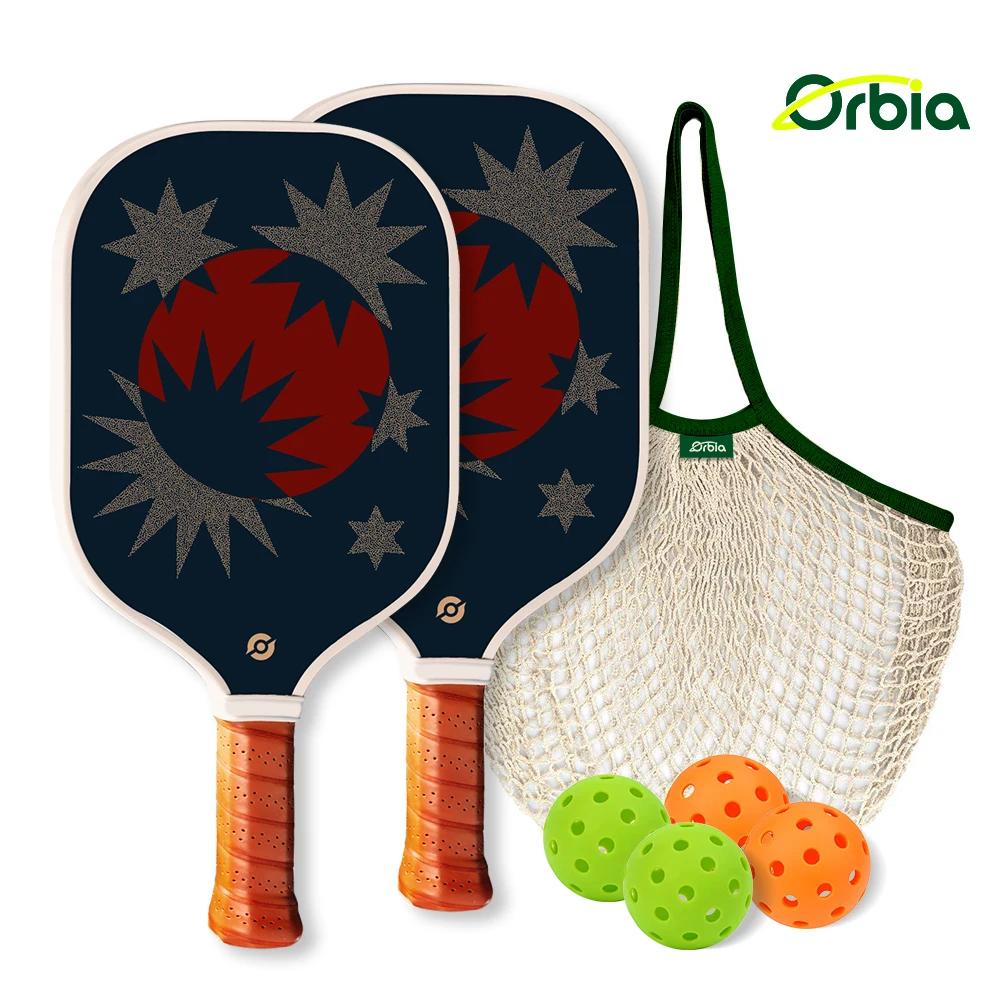 

Orbia Pickleball Paddle Sets Glass Fiber Adult Racket Cold Press Paddle Bundle Large Sweet Spot Black Paddle Pickleball Set
