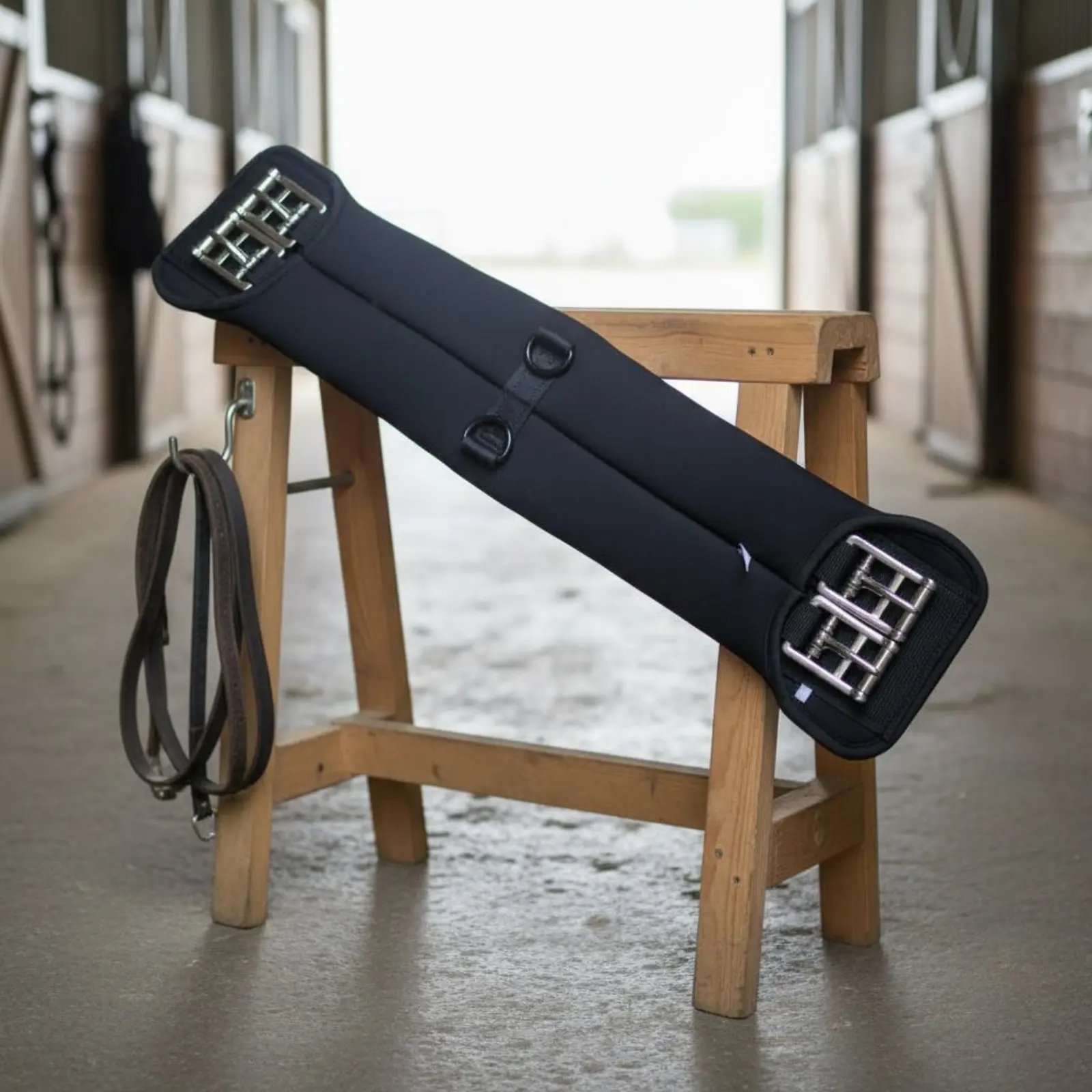 

Equestrian Girth Training Use Padded Girth Strap Horse Belly Strap Double Elastic Ends Riding Gear Sweat Absorbing