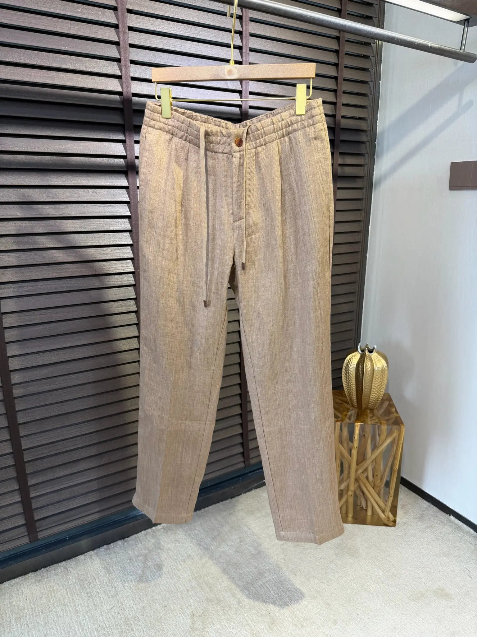 

Итальянские льняные брюки LP Old Money Wind 26SS прямого кроя, удобные, повседневные