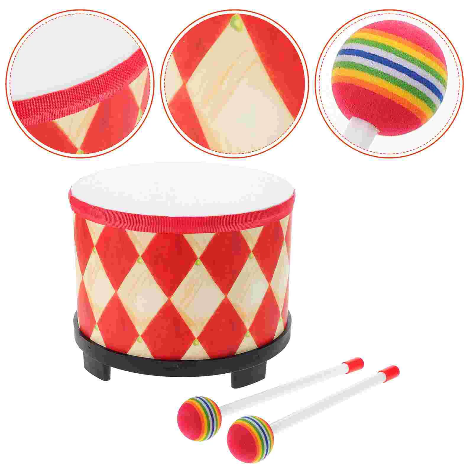 Juguetes para niños, tambor para niños, instrumento musical para bebés, pandereta, chamán rojo chino, percusión para niños pequeños