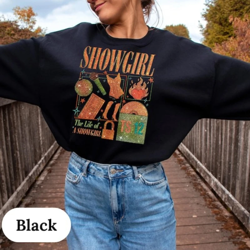 Showgirl Era Crewneck Sweatshirt New Album Merch Life of A Showgirl L Showgirl Life Crewneck | Winter Clothes Women Y2k Clothes
