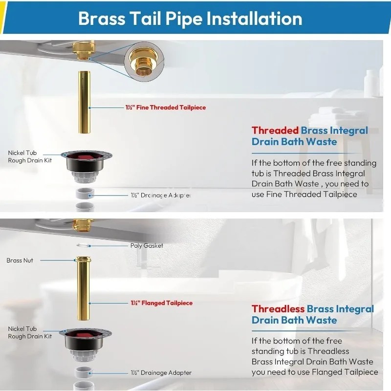 Independent Bathtub Drainage Rough Assembly Kit, Bathtub Drainage Kit