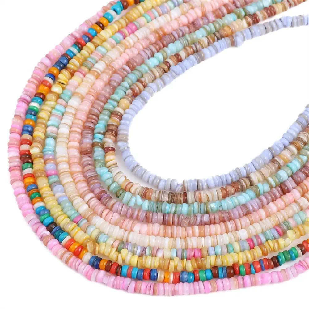 Flat Round Natural Shell Spacer Beads Durable Mixed Color Irregular Flat Beads Multipurpose Easy To Use