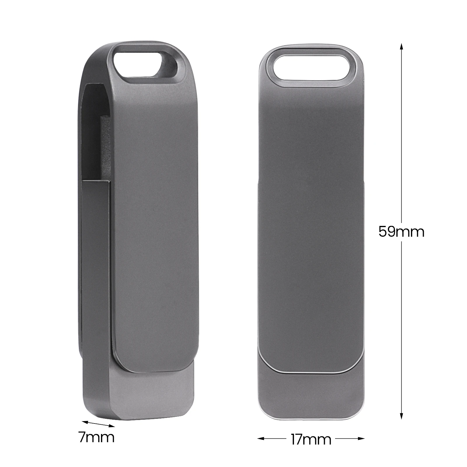 Pen Drive Metal USB Flash Drive Rotatable Memory Stick 128GB 64GB Silver USB Stick Creative Business Gift For Computer Pendrive