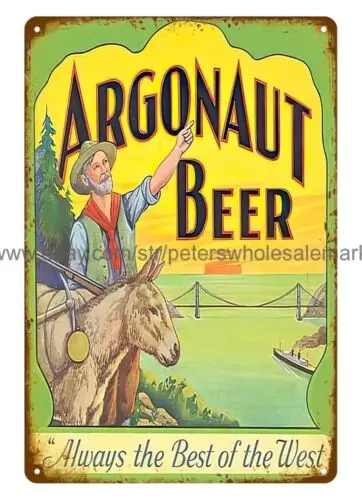 Argonaut Beer farmer mute metal tin sign indoor wall  advertising wall decor