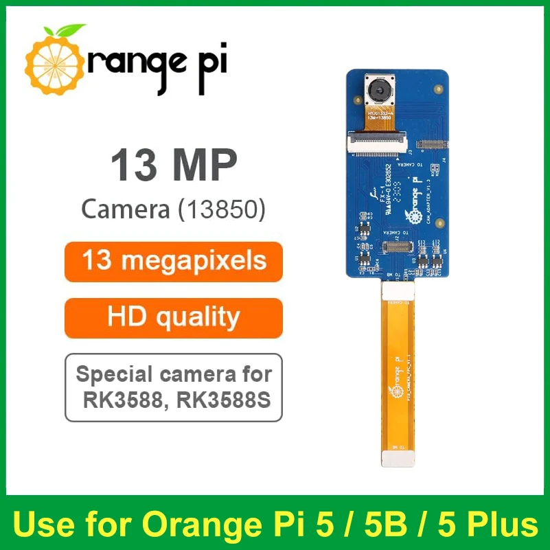 

Камера Orange Pi 13MP HD 13850, фокусное расстояние 3000 мм, подходит для RK3588/RK3588S Orange Pi 5/5B/5 Plus