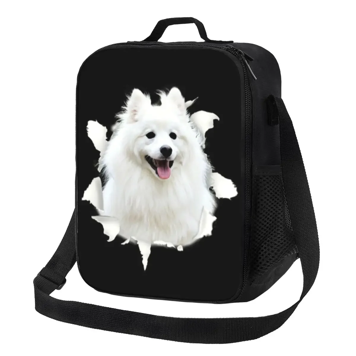 

Japanese Spitz Dog Insulated Lunch Bag for Work School Pet Puppy Waterproof Cooler Thermal Bento Box Women Kids