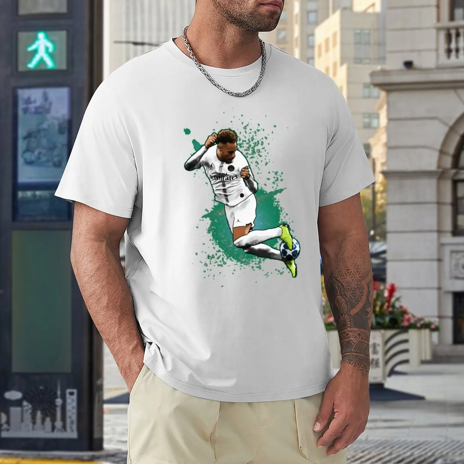 Neymar y Jr-camisetas de fútbol de Brasil, Camisetas estampadas de ocio de alta calidad, Vintage Move, talla europea, 102