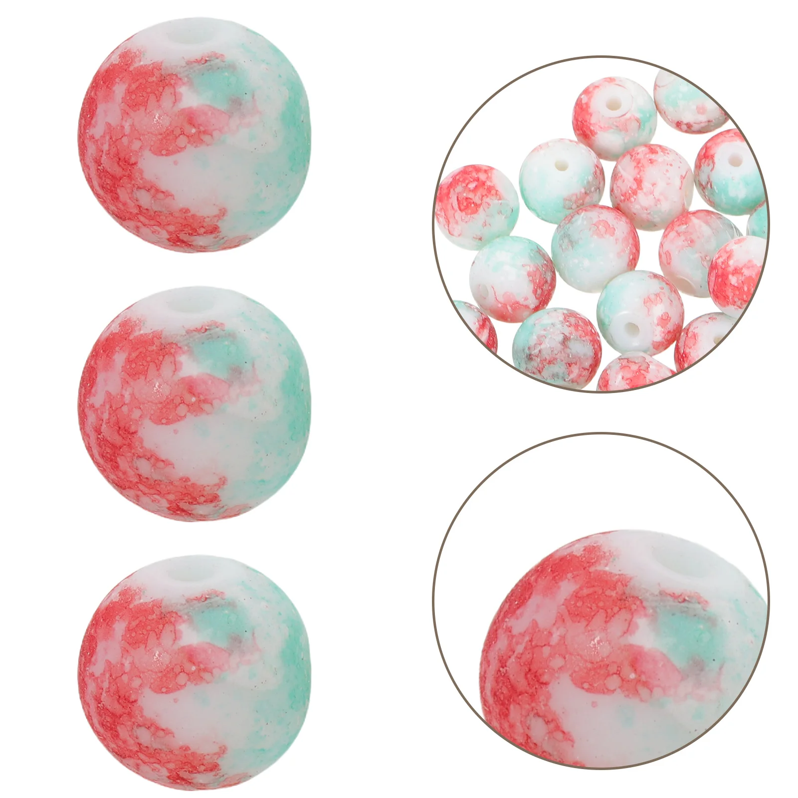 

250pcs Round Glass Beads Jewelry Making Diy Bracelets Necklaces Large Hole Smooth Colorful Bead Crafts Diy Kit Spring Summer