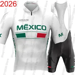 Mexico National Team Cycling Jersey 2026 Set Summer Green Clothing Road Bike Shirts Suit Bicycle Bib Shorts MTB Ropa Maillot