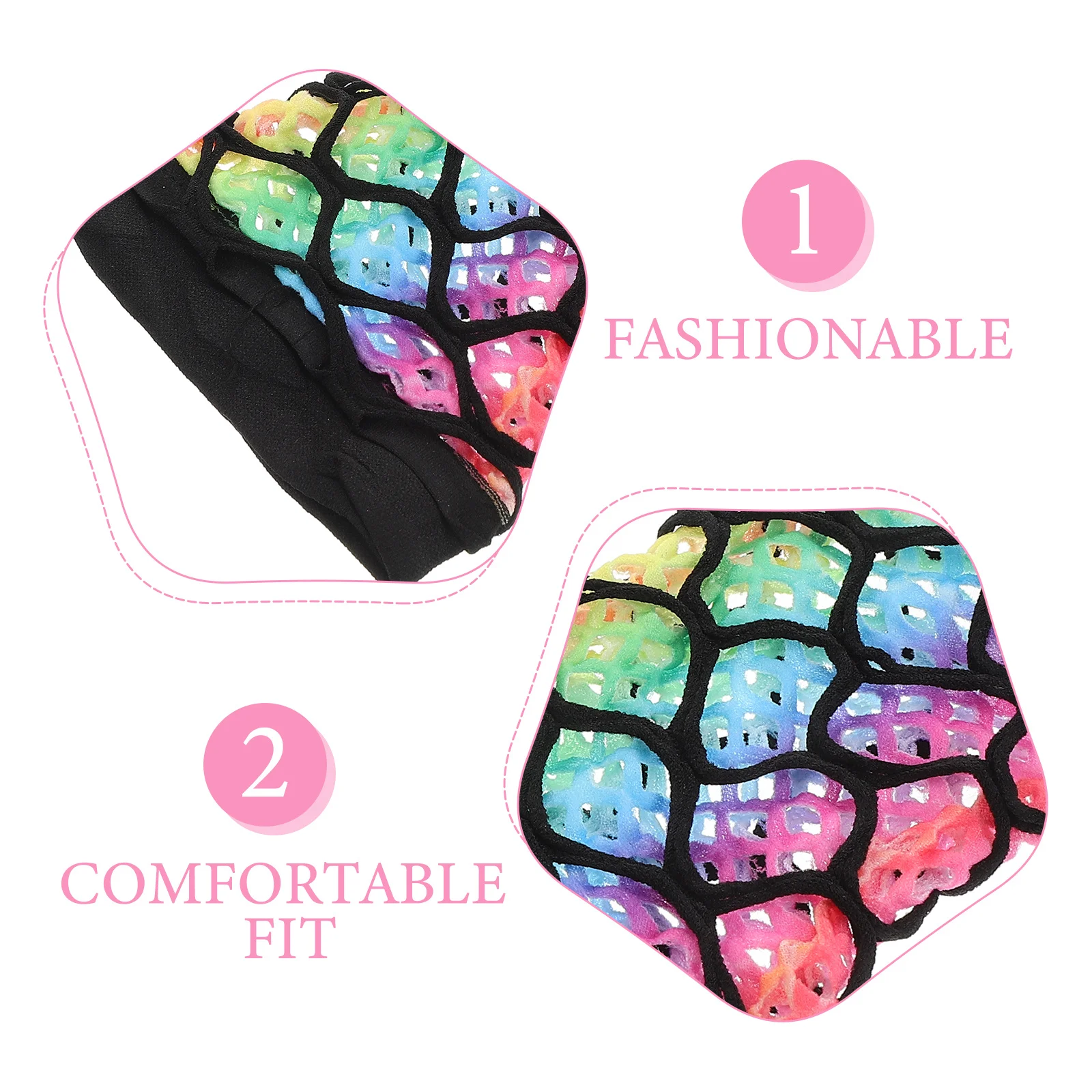 1Pair Colorful Double Layer Fishnet Fingerless Gloves Durable Comfortable Party Wedding Punk Accessory