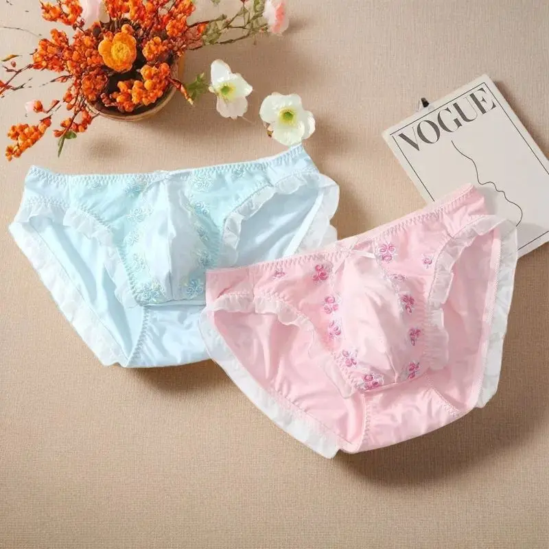 

Мужские розовые трусы с цветочной вышивкой в японском стиле