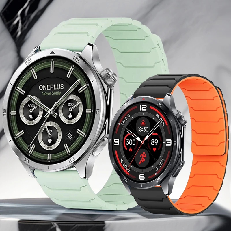 22mm Magnetic Silicone Band For OnePlus Watch 3 2 2R/OnePlus 46mm Replacement Strap For OPPO Watch S X X2 4 Pro Sports Wristband