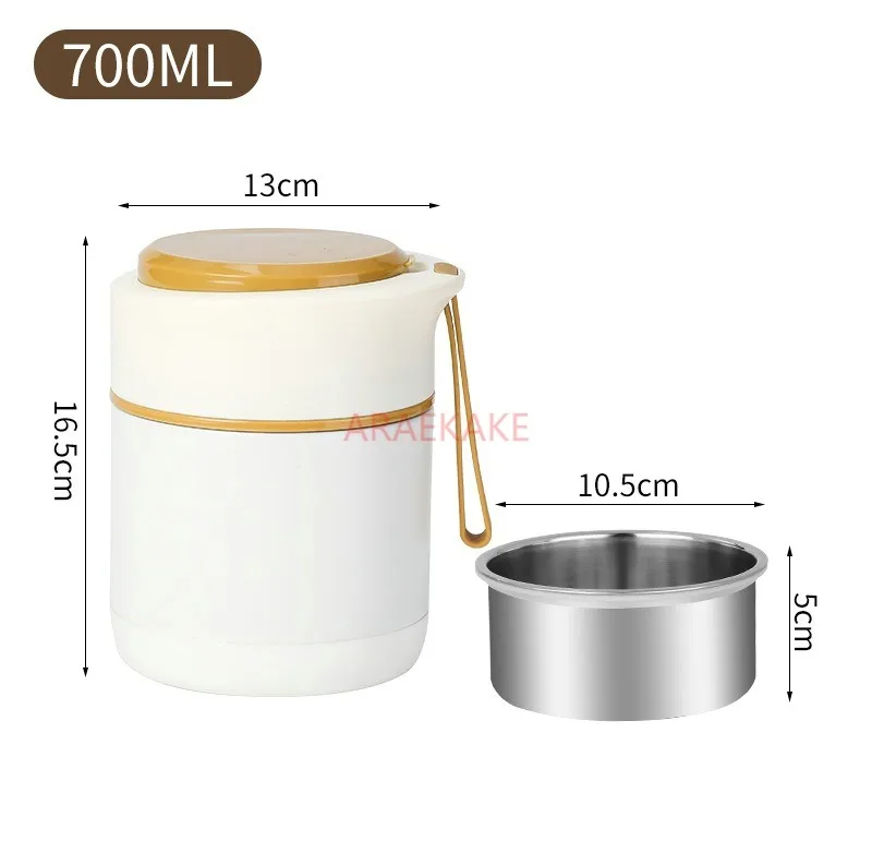 

304 stainless steel insulated breakfast cup soup cup, portable lunch box with lid for office students, portable lunch bucket,