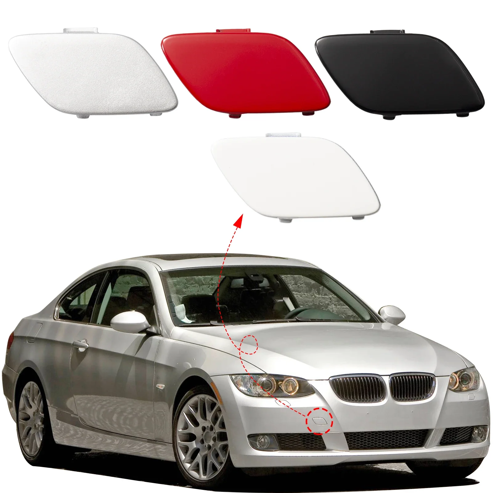 

OLANGDA Front Bumper Tow Hook Cover Cap For BMW E92 Coupe E93 Convertible 3-Series 328i 335i Accessories2007-2010 51117187956