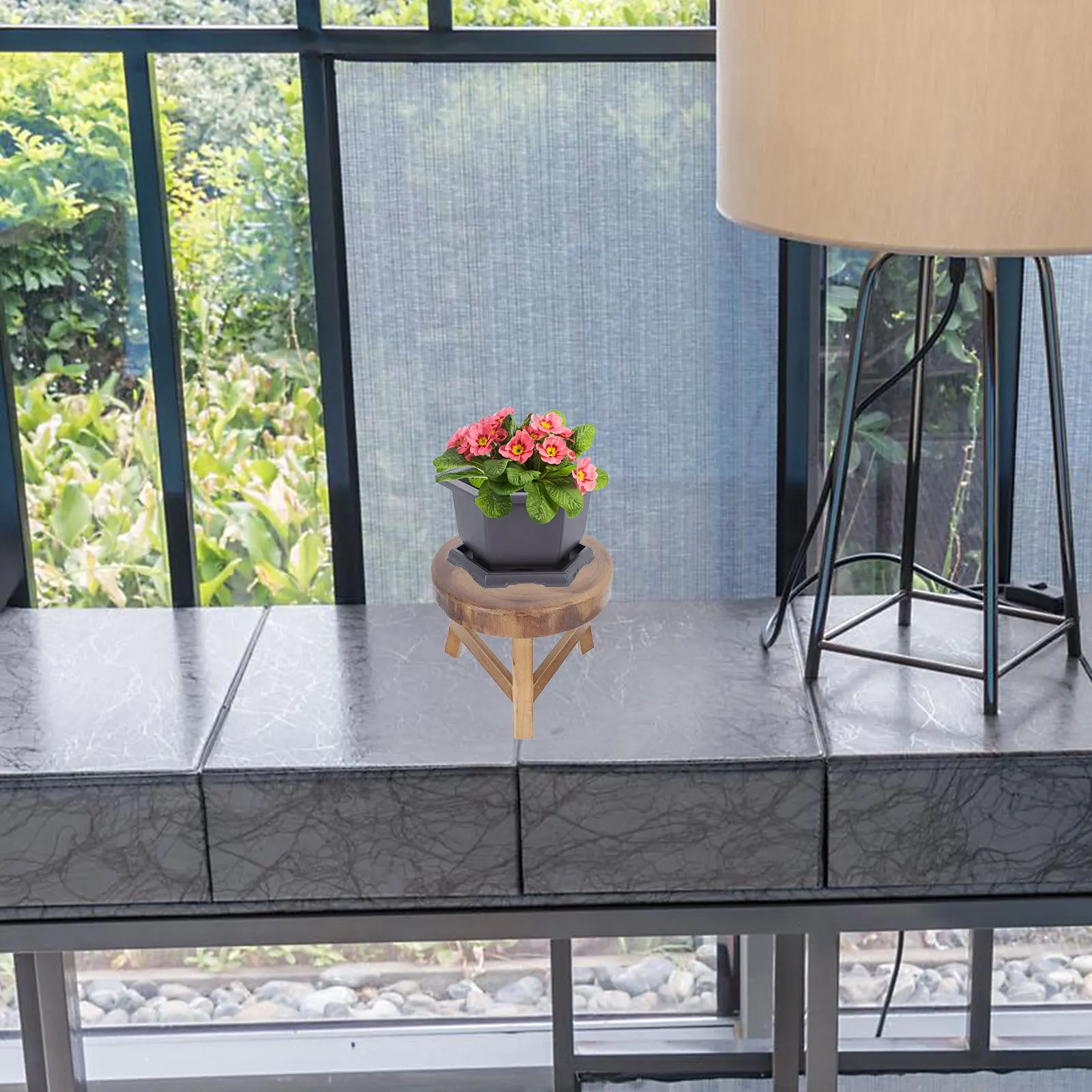 

1Pcs Solid Wood Bonsai Plant Stand Durable Flowerpot Rack Decorative Holder for Balcony Garden Indoor Wood Flower Rack