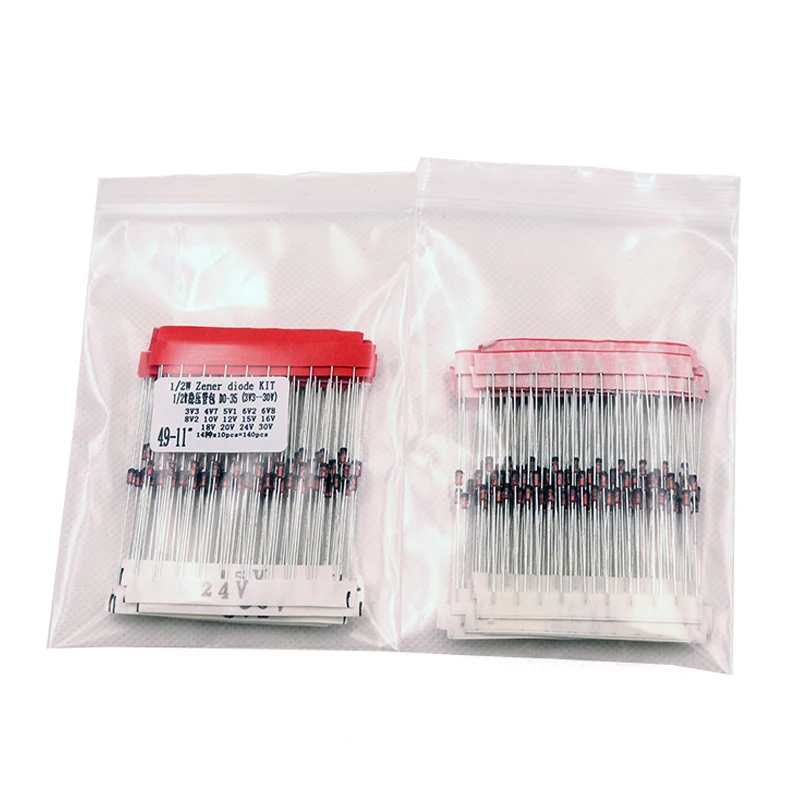 1/2w 0.5W Zener Diode 3.3-30V 14values*10pcs=140pcs Assorted Assortment Set New electronic diy kit