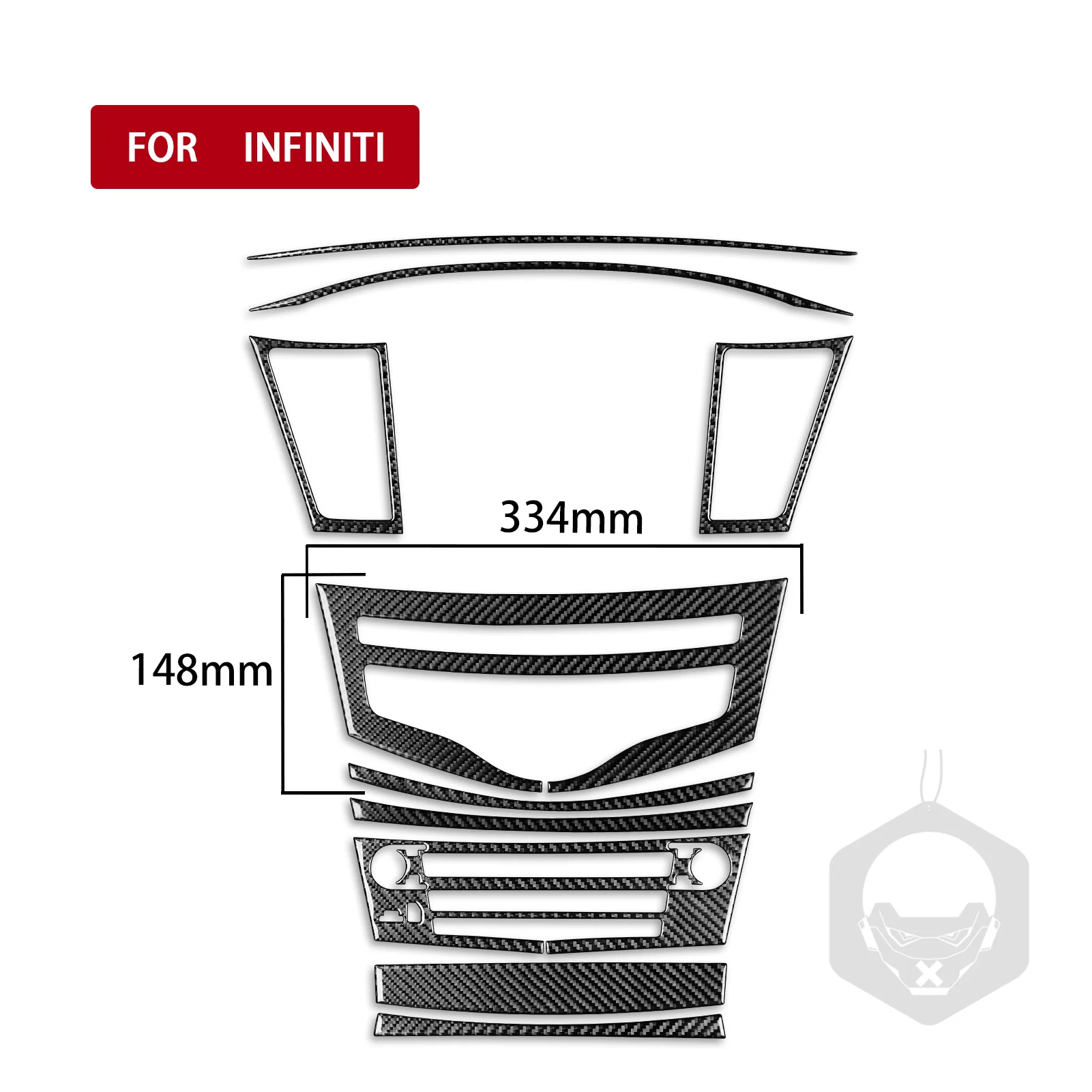 For Infiniti JX 2013 QX60 2014 2015 2016 Navigation Radio Air Conditioning Control Air Outlet Panel Carbon Fiber Sticker