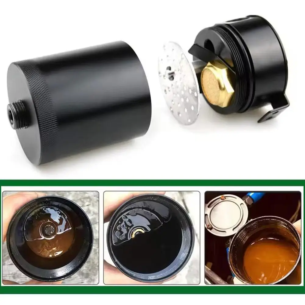 

Черный автомобильный сапунный масляный горшок, двойной горшок для выхлопных газов с двумя отверстиями, канальный масляный горшок с высоким выхлопным маслом D9H4