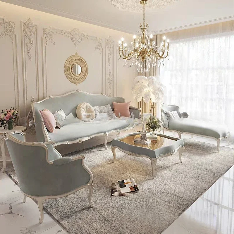 French living room court three-person sofa