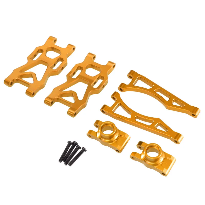 Coche teledirigido SCY1/16 JJRC actualizado con accesorios de metal, que incluye copas de rueda de eje trasero de metal de brazo superior e inferior