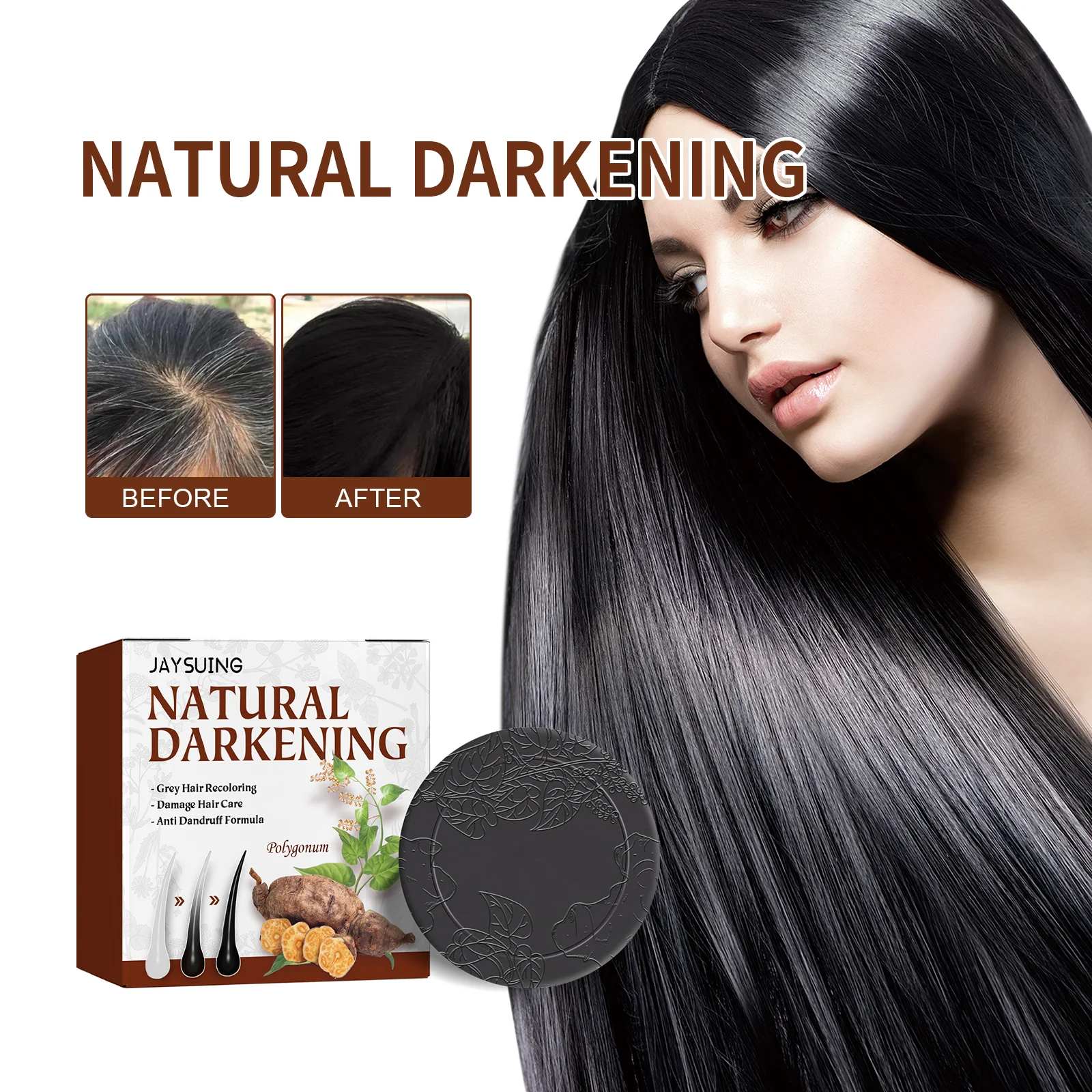 

He Shou Wu Repairing Shampoo Bar Nourishing and Smoothing Shampoo Bar for Natural Black Hair
