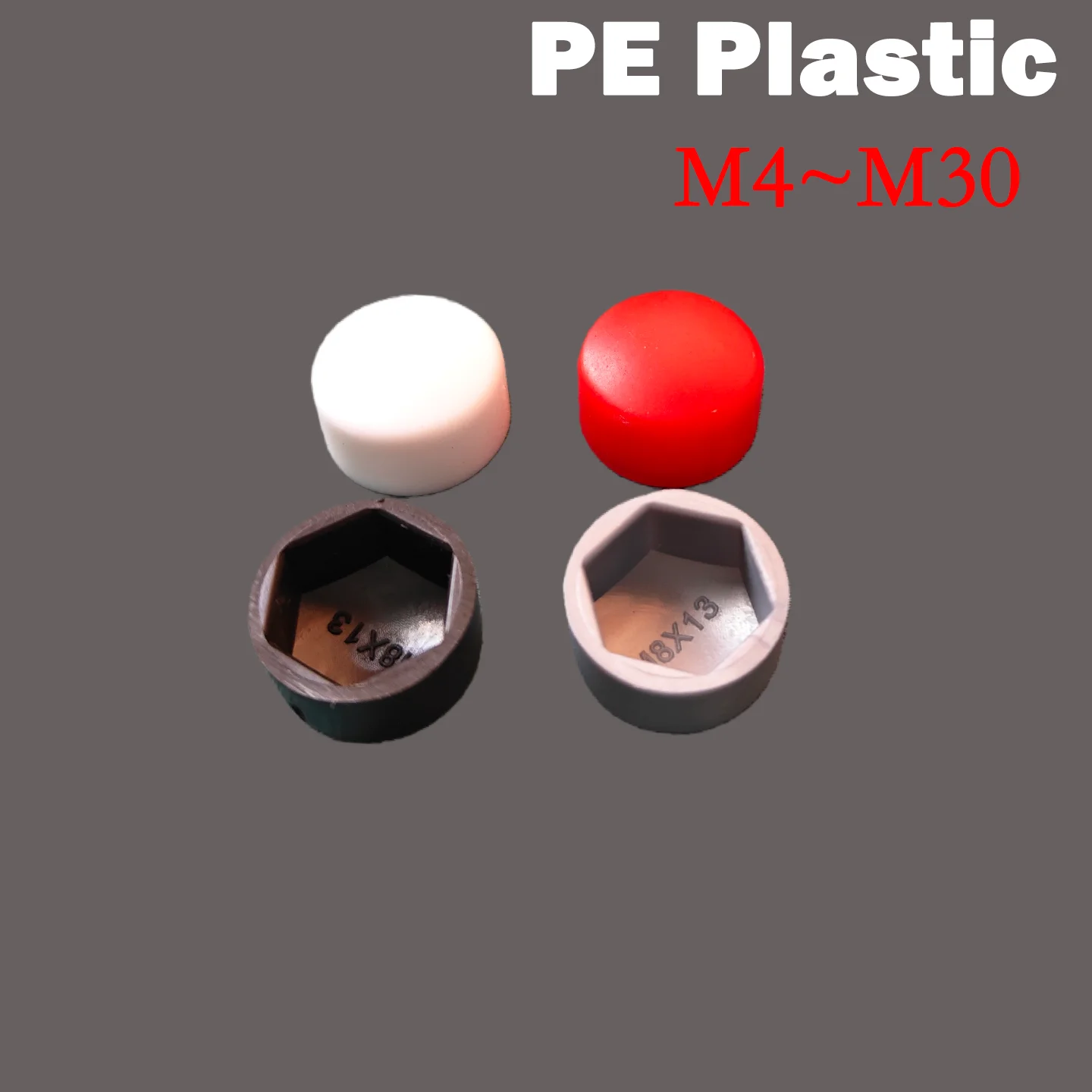 M4 M5 M6 M8 M10~M30 PE Plastic Protective Cap Hexagonal Nut Flat Head Plastic Protective  Cap, Dust Cover Flame-Retardant