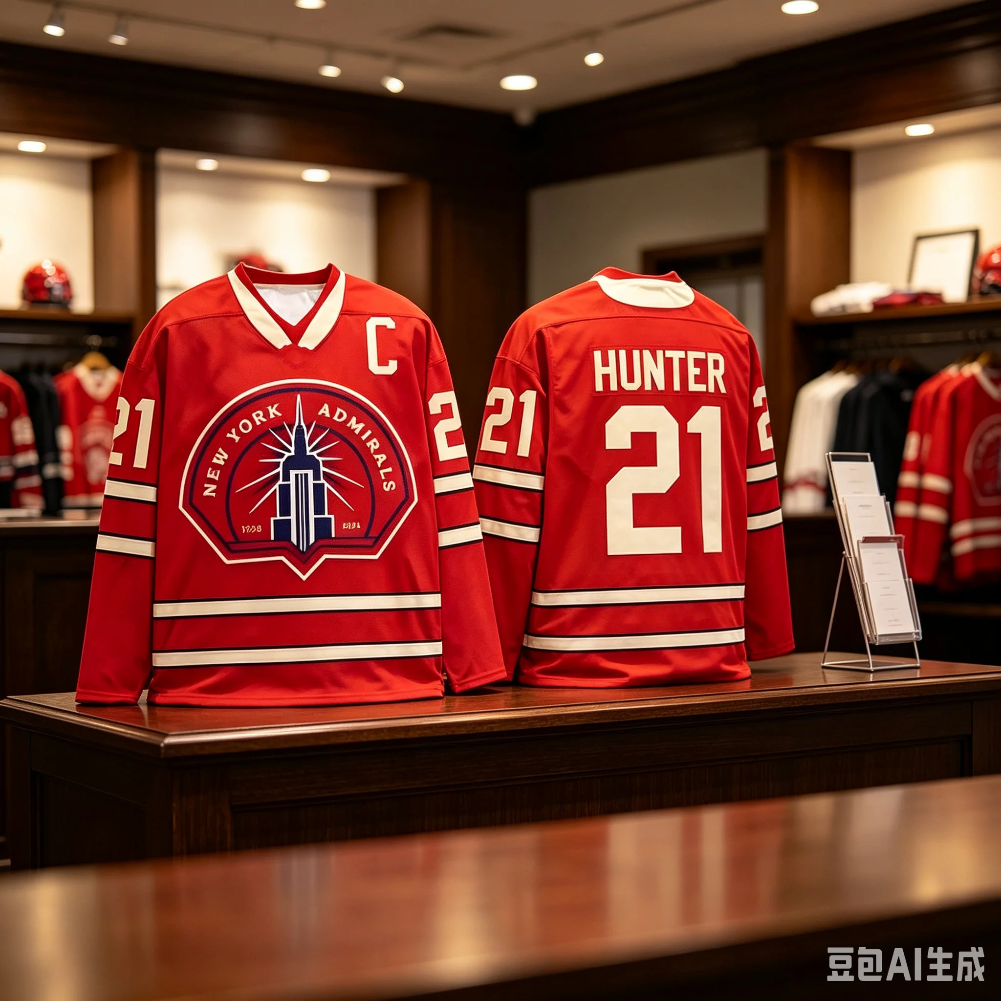 Scott Hunter 21 Jersey Beheiztes Rivalry Series New York Admirals Kapitänsshirt Herren Damen Hockey-Oberteil Game Changer Book Merch – Detail 6