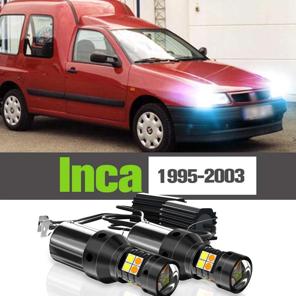 

2x LED Dual Mode Turn Signal+Daytime Running Light DRL Accessories Lamp For Seat Inca 1995-2003 1997 1998 1999 2000 2001 2002